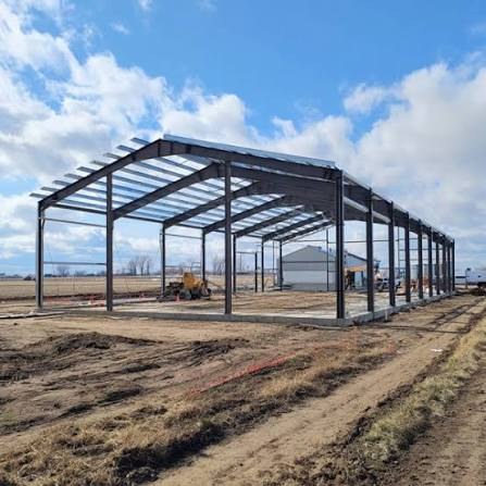 Large metal building frame